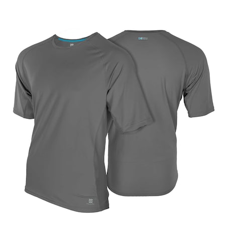 Mobile Cooling Men's Drirelease Mobile Cooling Short Sleeve Shirt, Morel Gray, SM MCMT02340221